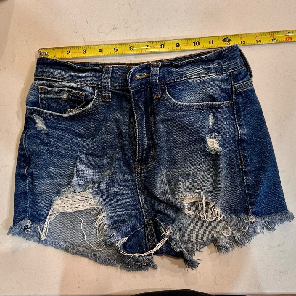 SO Blue Distressed Jean Shorts